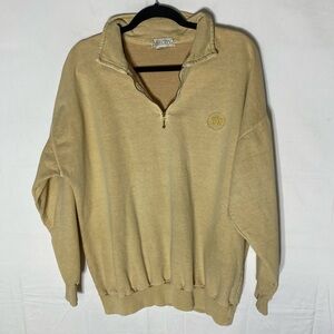 Vintage 90’s Ash City Yellow Cotton Toronto Sun 1/4 Zip Pullover Sweatshirt M